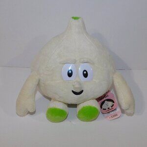 10" Plush White Head of Garlic Cartoon Stuffed Toy new With Tag
